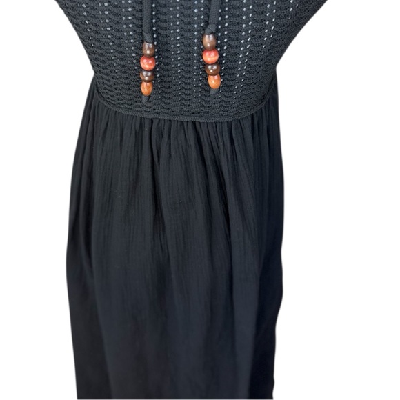 Miou Muse‎ NWT SZ SM Black crochet  Halter Maxi Dress - Picture 7 of 16